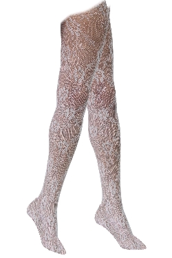 CALZE COLLANT BIANCO RICAMATO DONNA